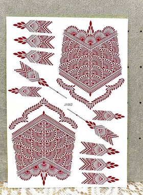 Waterproof Henna Tattoo Brown Henna Stickers for Hand Fake T