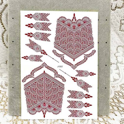 Waterproof Henna Tattoo Brown Henna Stickers for Hand Fake T