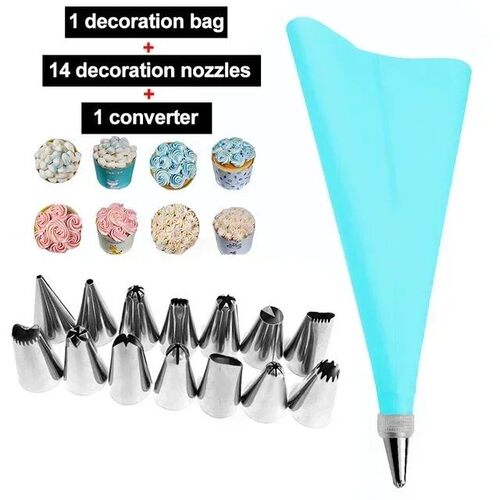 8/10/16Pcs/Set Silicone Pastry Bag Tips Kitchen Cake Icing P