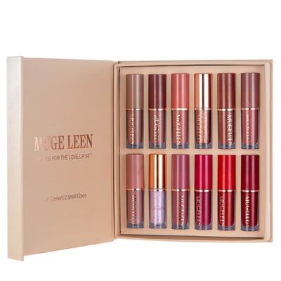 HANDAIYAN Makeup 12-color lip gloss set lipstick唇彩口红套装