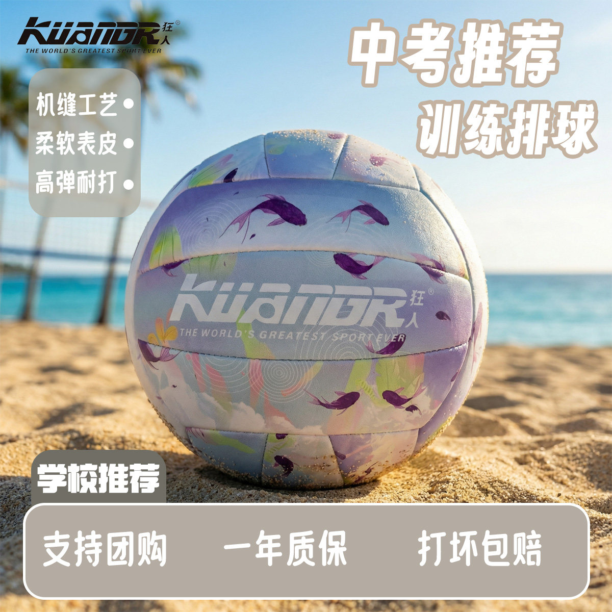 排球五号中考标准排球加厚柔软硬式排球初中生青少年训练考试排球