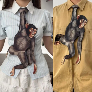 领带女款配饰搞怪动物元素领巾休闲饰品颈饰装饰手打领带丝带脖饰