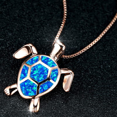 马尔代夫纪念品小海龟吊坠海洋之心乌龟项链锁骨链海洋馆纪念品