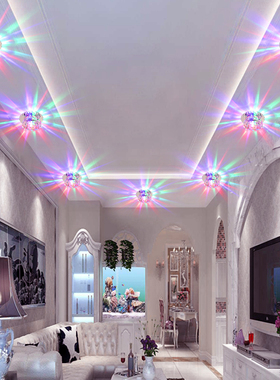 家装嵌入式筒灯led无主灯客厅气围装饰效果灯水晶3w射灯开孔5-9cm