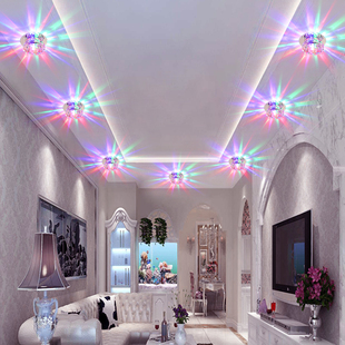 家装嵌入式筒灯led无主灯客厅气围装饰效果灯水晶3w射灯开孔5-9cm