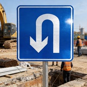 定制道路指示牌交通标志牌蓝色箭头指示标识牌户外安全牌标牌厂家