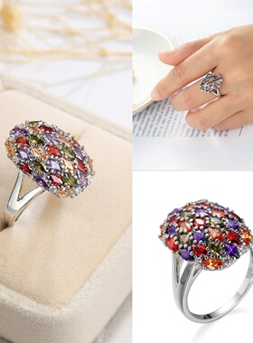 女时尚创意戒指女马眼混彩锆石指环