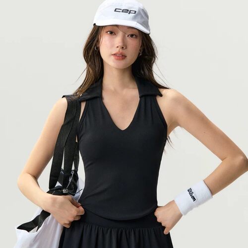 新款速干运动女装瑜伽服背心普拉提健身上衣羽毛球跑步服无袖