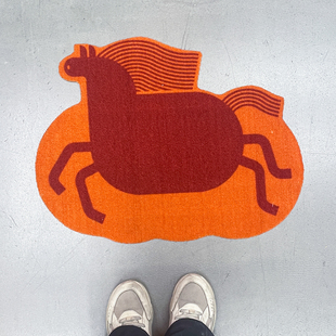 IKEA宜家 弗斯达 门垫 新年限定马年造型 耐磨防滑入户刮泥易清洗