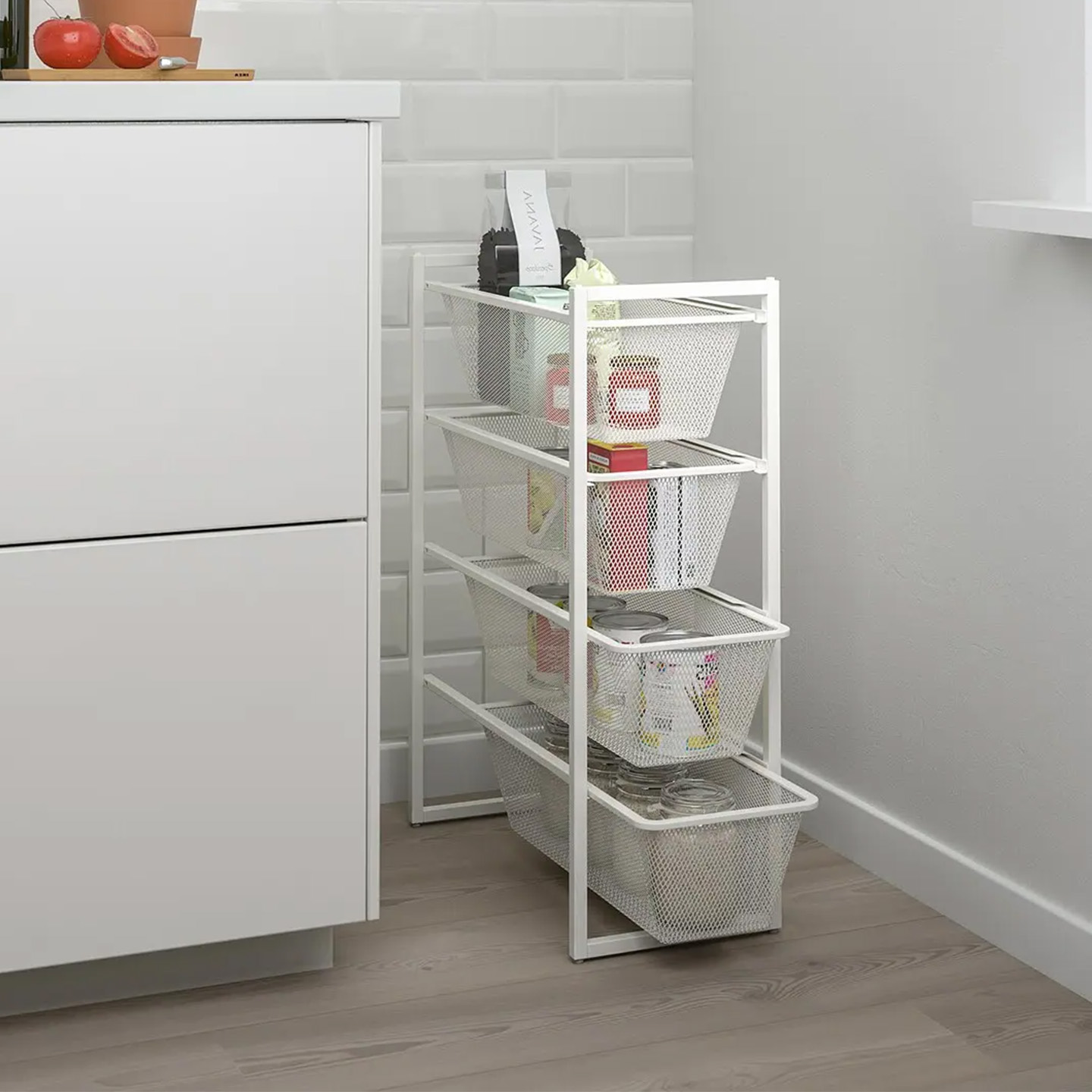 IKEA宜家 尤纳赛尔储物组合架子带网篮高70cm