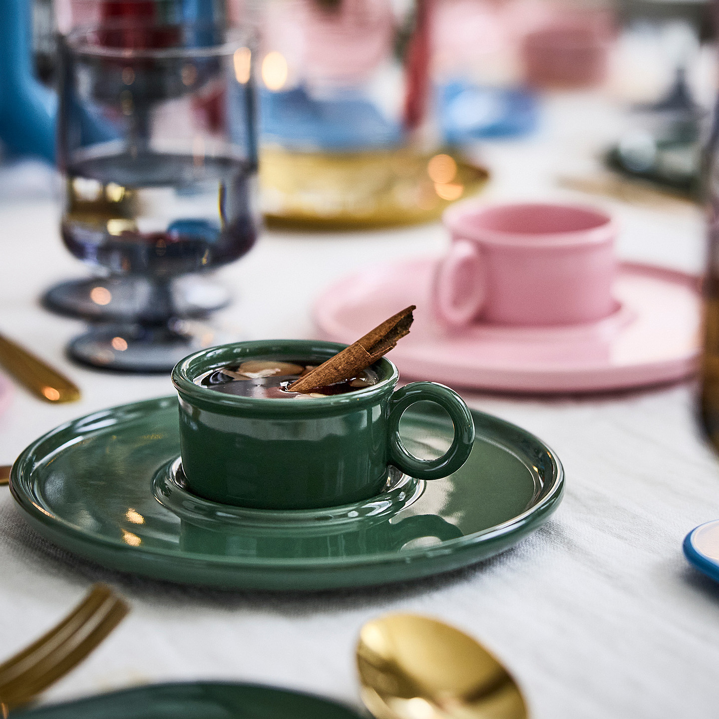 IKEA宜家 云芬特杯碟杯子餐盘碟子Gustafwestman联名多巴胺色烛台