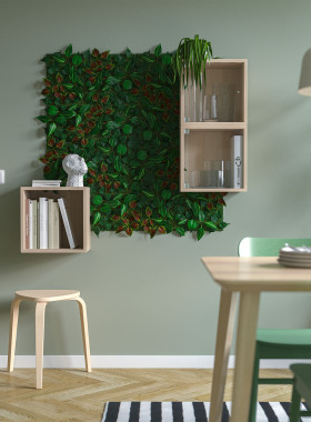 IKEA宜家 菲卡 壁装人造植物绿色背景植物墙现代简约壁饰