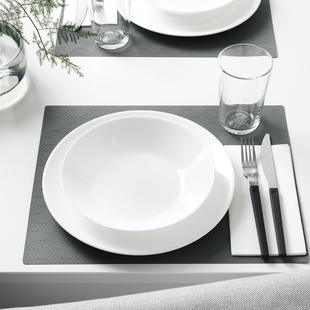 IKEA宜家 斯利拉餐垫36x29cm灰色立体图案餐桌餐垫子