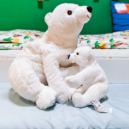 IKEA宜家 思纳迪 北极熊公仔儿童生日礼物白色抱抱熊宝宝毛绒可爱