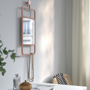 IKEA宜家 格兰瓦 壁挂镜防潮浴室储物配饰架安全贴膜装饰粉色框