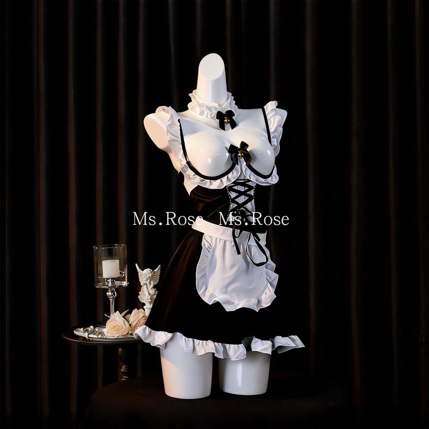 Ms Rose性感女仆cos制服情调套装吊带睡裙角色扮演趣味胸托内衣