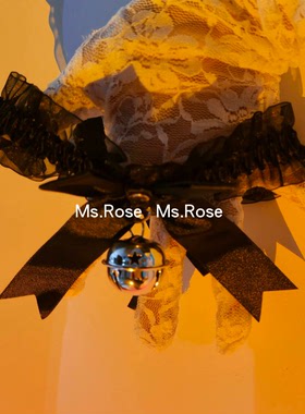 Ms Rose带铃铛项链女高级蝴蝶结腿环性感颈环饰品趣道具情调配饰
