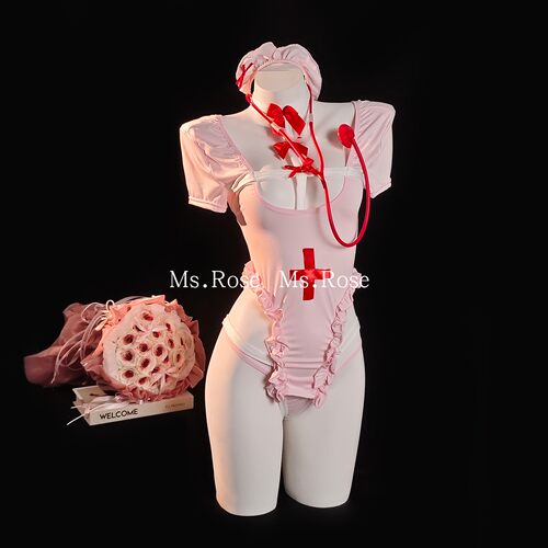 Ms Rose纯欲粉护士制服套装cos角色扮演情侣趣味约会战袍qqny女