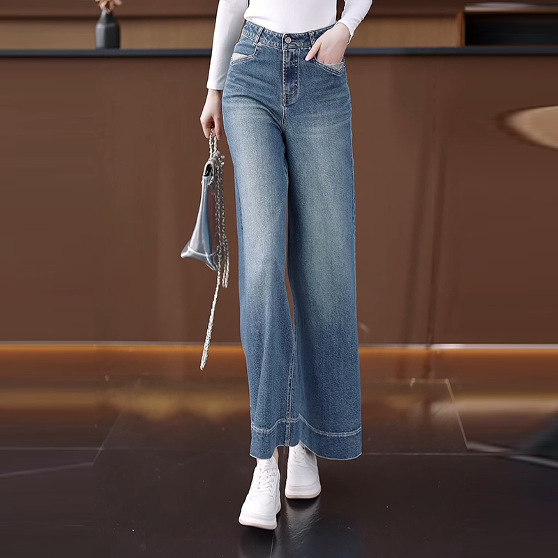 牛仔裤高腰直筒裤长裤2025年新款