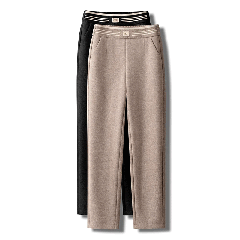 拉夏贝尔高端羊毛呢直筒裤女2025秋冬季新款加绒羊绒裤加厚烟管裤,女装/女士精品,休闲裤,淘宝优惠券,粉丝福利购,淘宝优惠卷