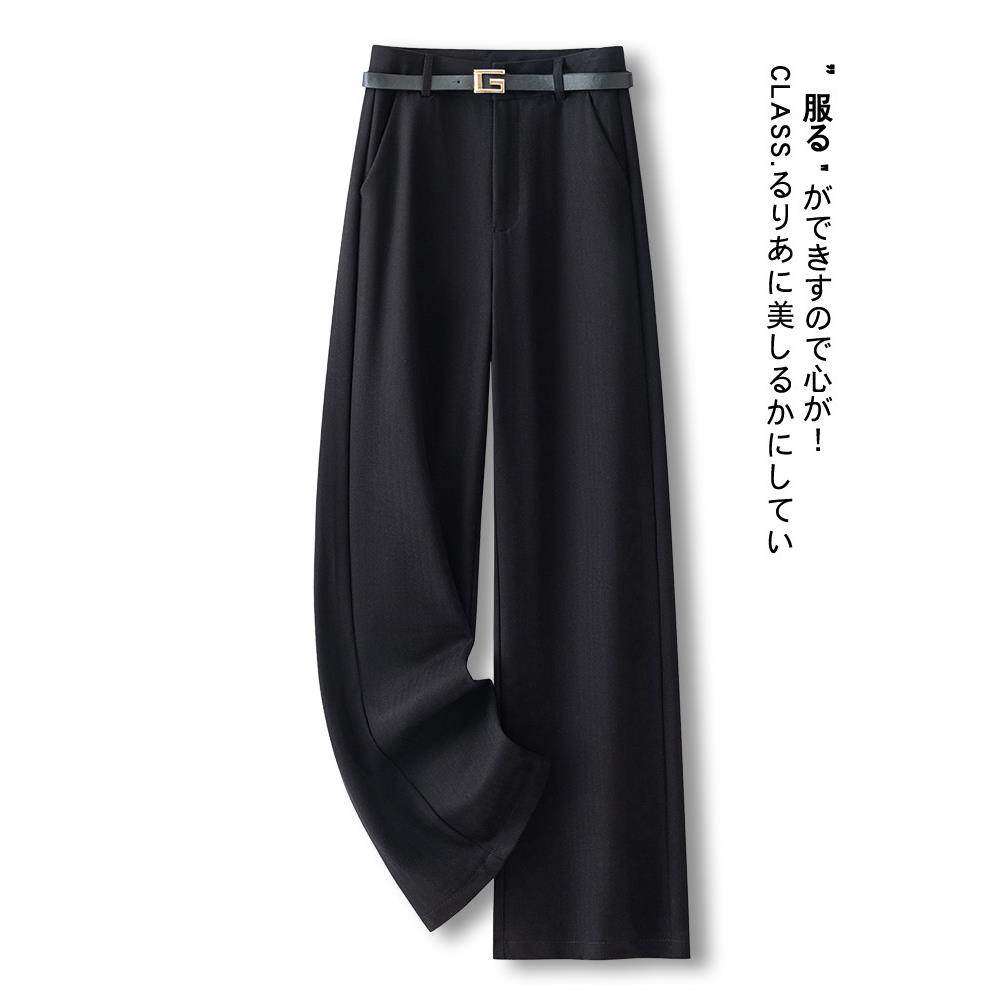 拉夏贝尔高级黑色阔腿裤女春季2026新款小个子裤子九分直筒西装裤,女装/女士精品,西装裤/正装裤,淘宝优惠券,粉丝福利购,淘宝优惠卷