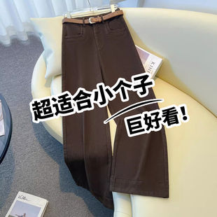 裤 拉夏贝尔咖色小个子阔腿裤 高腰气质直筒九分西装 2026新款 女春季
