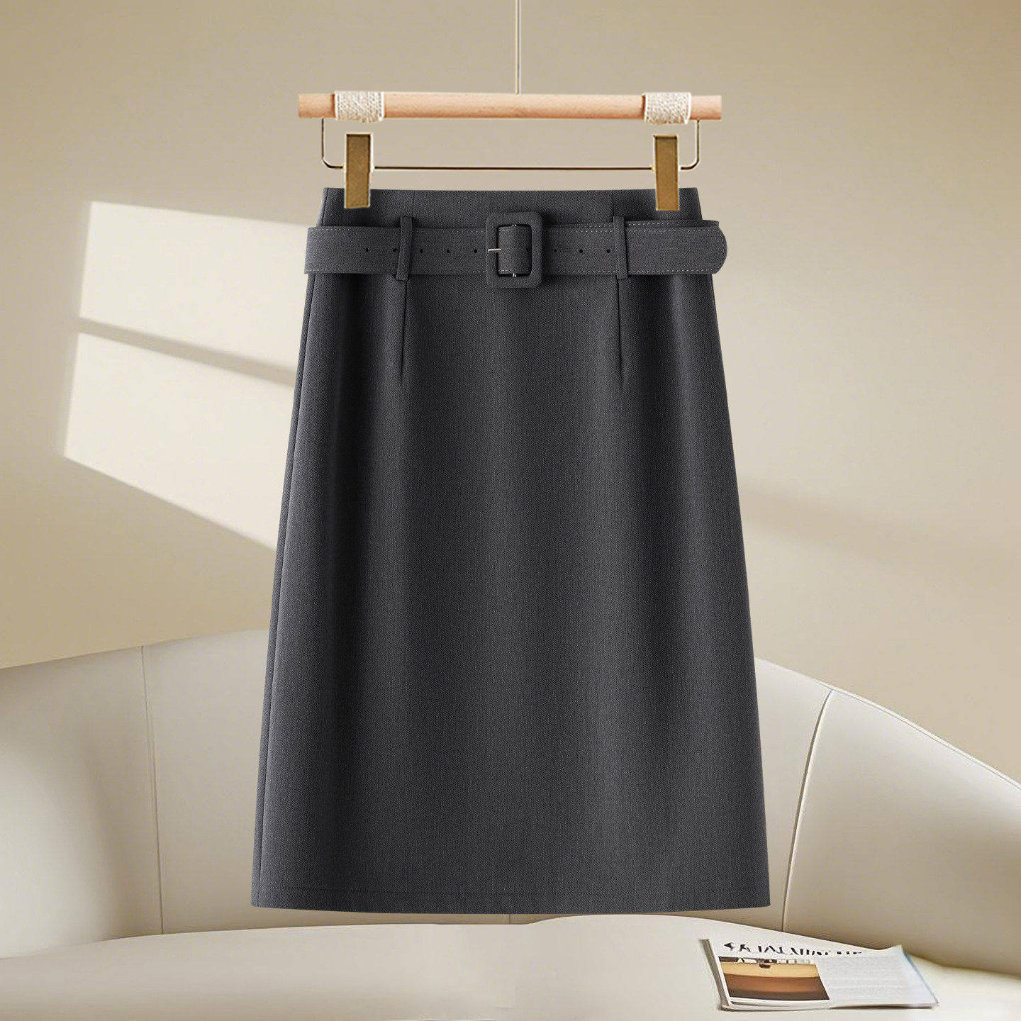 夏贝尔早春格雷系灰色半身裙女2026新款梨型直筒中裙a字包臀裙,女装/女士精品,大码半身裙,淘宝优惠券,粉丝福利购,淘宝优惠卷