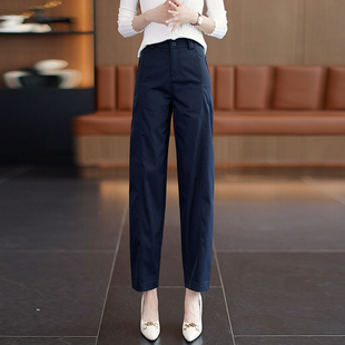 韩版 女2026秋冬季 休闲哈伦九分裤 宽松显瘦西装 裤 新款 拉夏贝尔时尚
