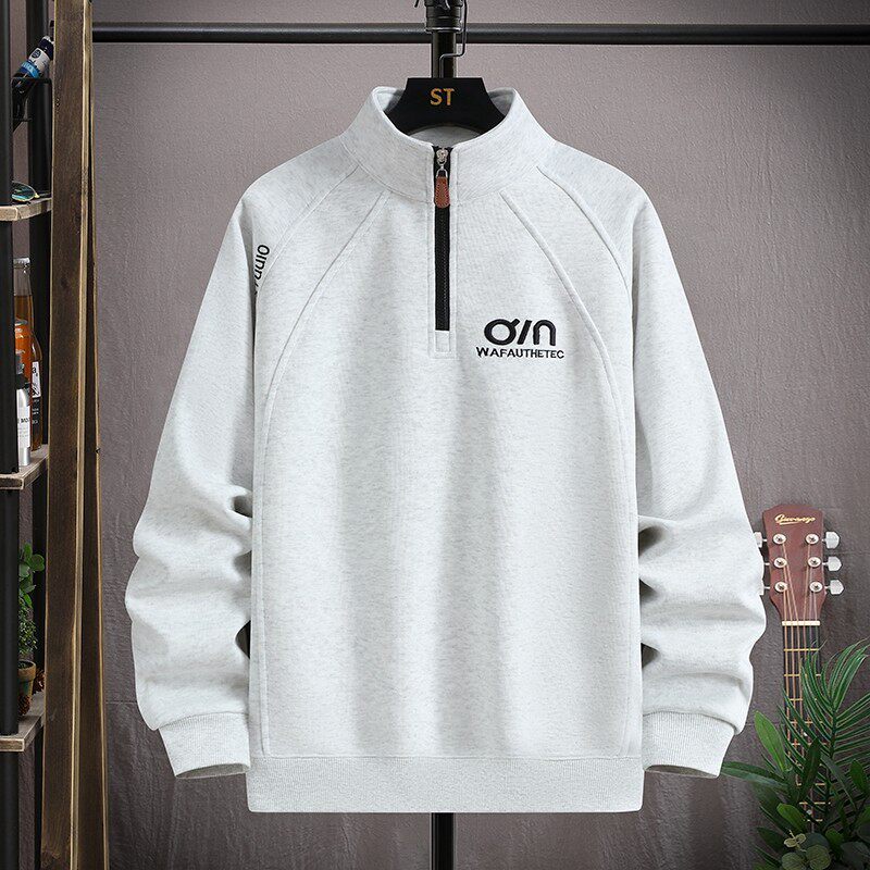 半拉链立领卫衣男生青少年潮牌宽松打底衫春秋季初中高中学生外套