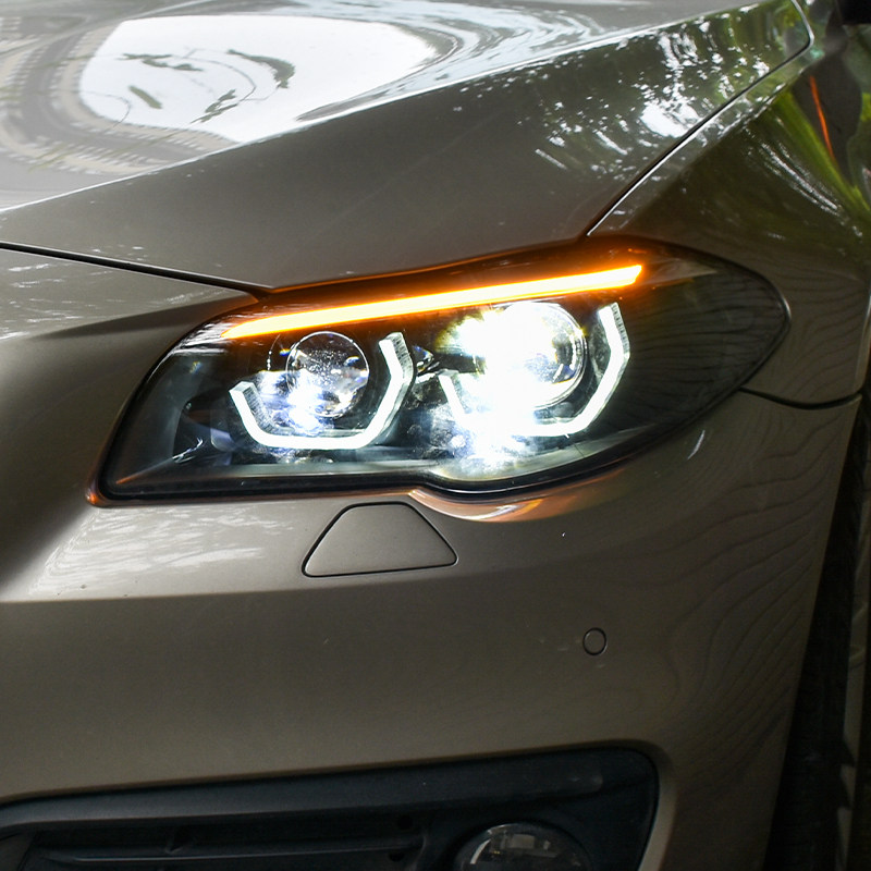 适用于11-17款宝马5系大灯总成改装led激光双光透镜日行灯转向灯