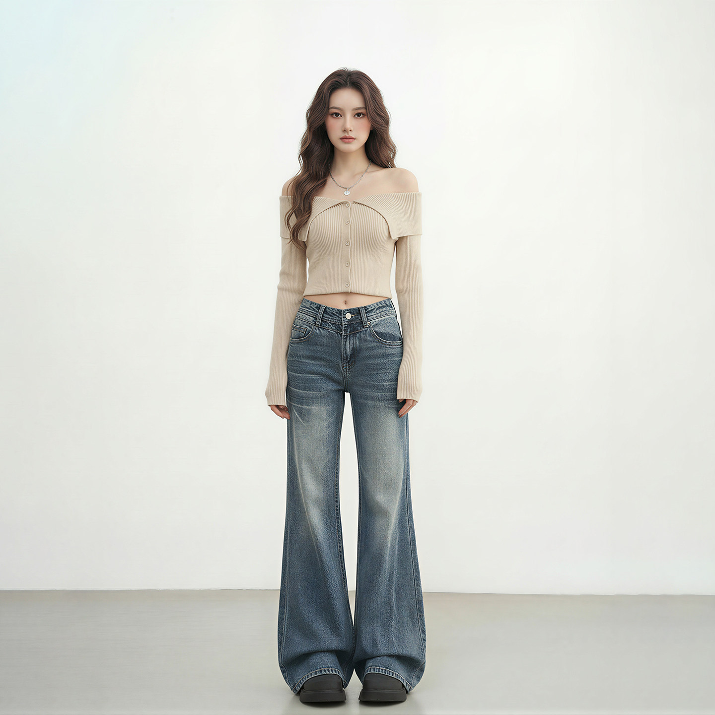 艾格美式复古不贴腿微喇牛仔裤女2026春季新款显瘦垂感喇叭裤,女装/女士精品,牛仔裤,淘宝优惠券,粉丝福利购,淘宝优惠卷