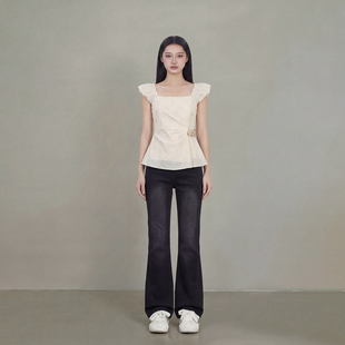 日常修身 薄款 型收腰休闲显瘦百搭上衣 T恤女2026夏季 艾格杏色短袖