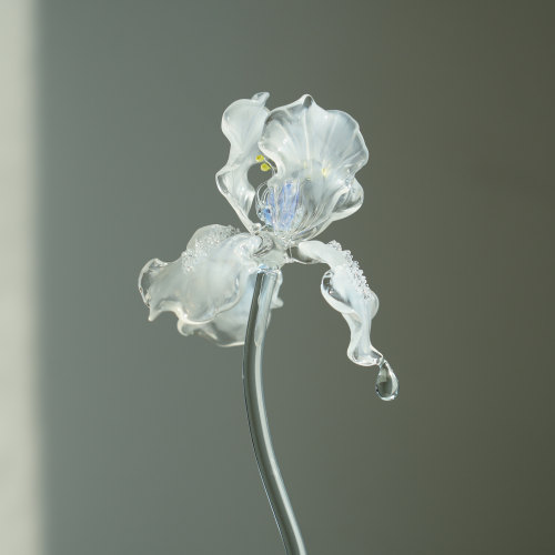 淄博琉璃手作鸢尾花永生桌面摆件