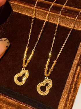 金色招财葫芦毛衣链秋冬轻奢项链