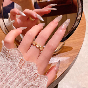 【饰全饰美】轻奢小众高级感猫眼石戒指女开口可调节网红同款指环