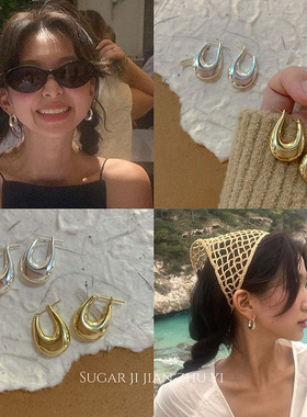 【饰全饰美】S925银针fever同款设计感耳坠耳环港风复古耳钉