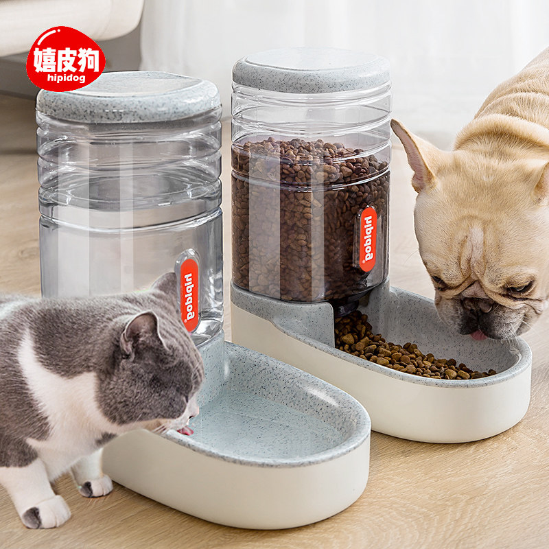 热销猫碗双碗狗狗碗食盆防打翻宠物碗猫咪双碗自动饮水猫水碗保护