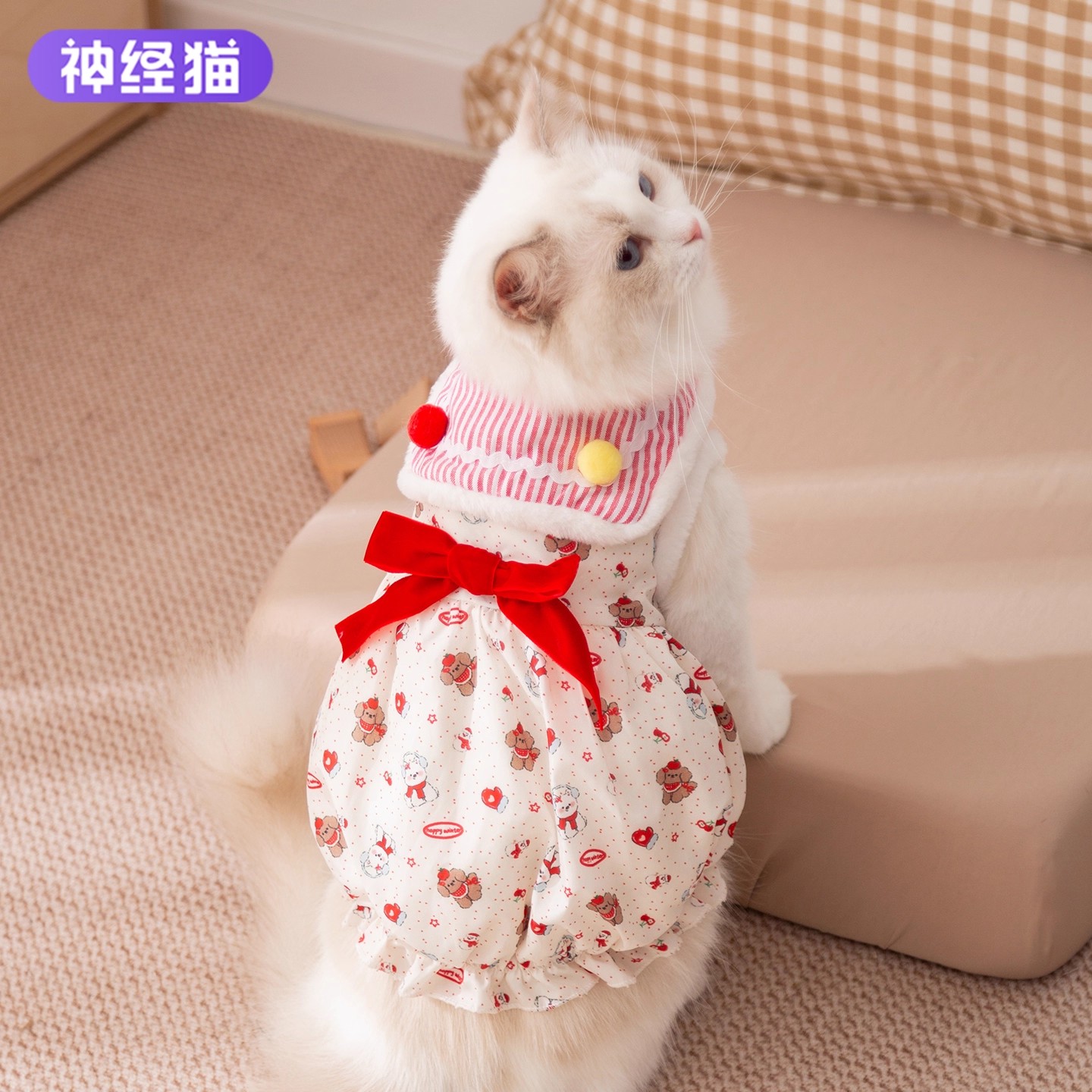 【加绒加厚】猫咪冬季保暖连衣裙