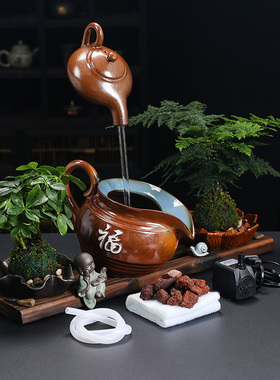 生态缸古法鱼缸配件循环流水过滤器增氧搭配各种鱼缸造景喷泉摆件