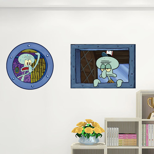 章鱼哥贴纸画自粘立体感墙贴pvc