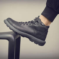 cat men's shoes, Martin boots, autumn new style British retro workwear shoes, Gaobang Trendy men's genuine leather casual shoes thumbnail 3