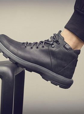 cat卡特男鞋马丁靴秋季新款英伦风复古工装鞋高邦潮男真皮休闲鞋