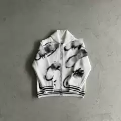 Evil Full-Print Jacquard Cardigan Sweater - White