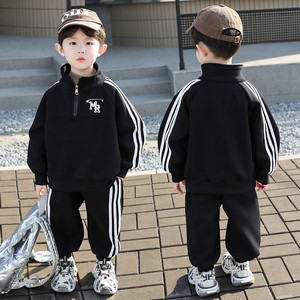 儿童休闲男童春装套装2025新款春秋网红运动男女孩卫衣洋气潮