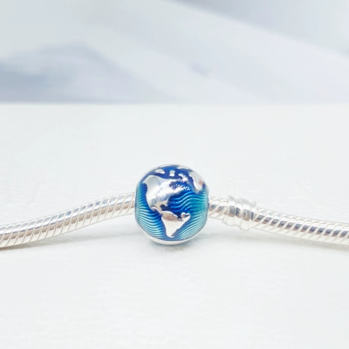 Европейская покупка Pandora Blue Earth Fixed Buckle 799429C01 Страница модель