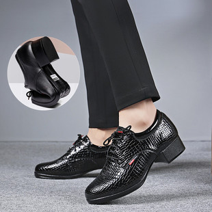 专业男士真皮舞蹈鞋头层牛皮软底广场舞鞋摩登双人水兵舞皮鞋低跟