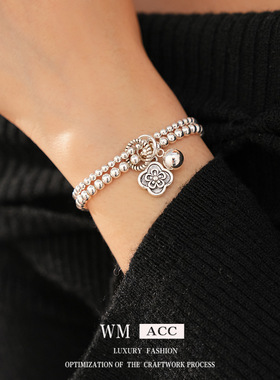 金属花朵串珠手链冷淡风时尚百搭手串轻奢感小众手饰女工厂家