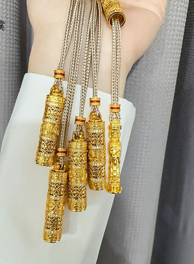 霖儿同款金店同款古法沙金镶钻八宝随身金佛吊坠diy配件项链送女