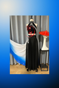 花腰傣族舞蹈服艺考定制大裙摆表演民族演出服舞台斗笠