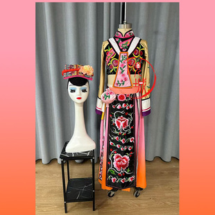 艺考龚主一篓秋桃李杯羌族民间舞蹈服装服饰演出服头饰定制